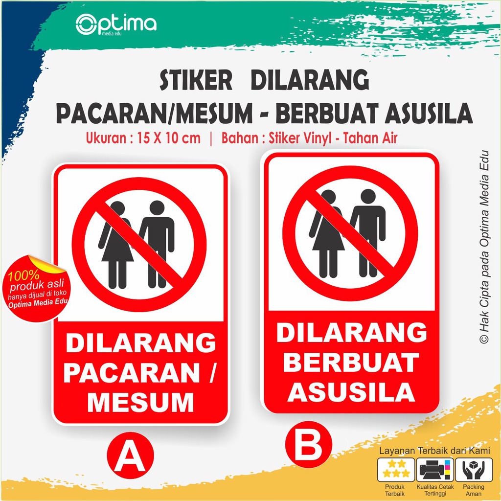 

Stiker Dilarang Pacaran / msum/Berbuat Asusila