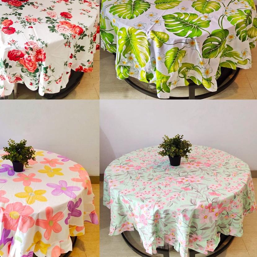 ✽ an Taplak Meja Makan Bulat 4 (Empat) kursi Rempel / Rumbai / Taplak Meja Oshin ➤