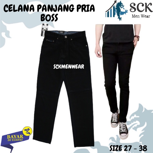 SCK - Celana Panjang Pria BOSS Jeans ukuran 29-38 / Celana Kerja Pria Basic Formal - sckmenwear GROSIR