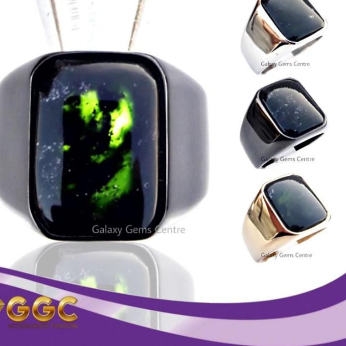 ➨ Cincin Pria Natural Batu Black Jade Original Aceh ◊