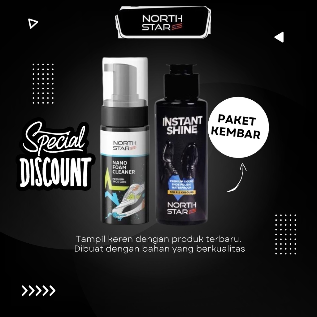 North star Instant Shine Premium Liquid 100% Original semir perawatan sepatu peria wanita