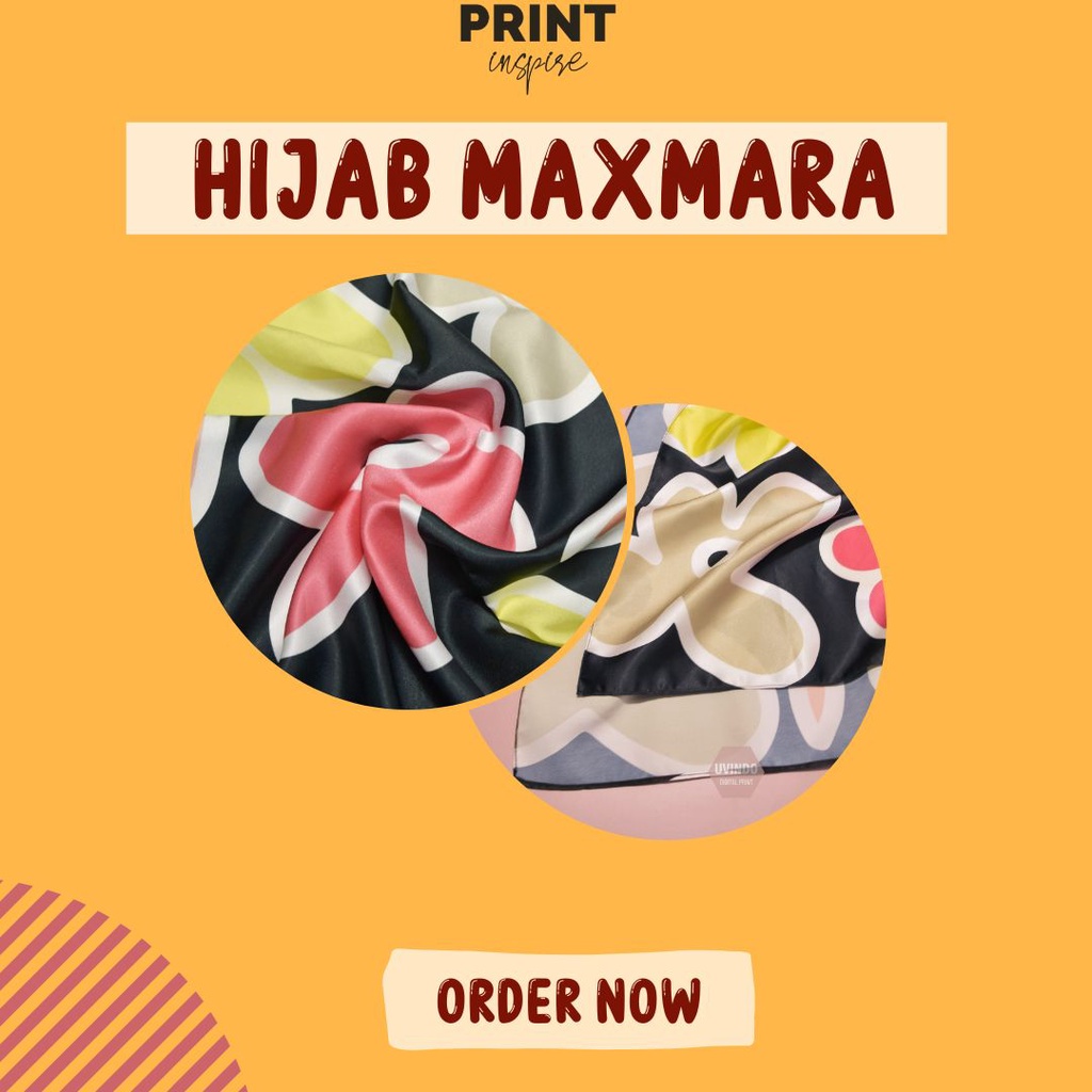 CETAK KAIN  JILBAB motif printing | Custom kerudung | HIJAB segi empat | PRINT INSPIRE