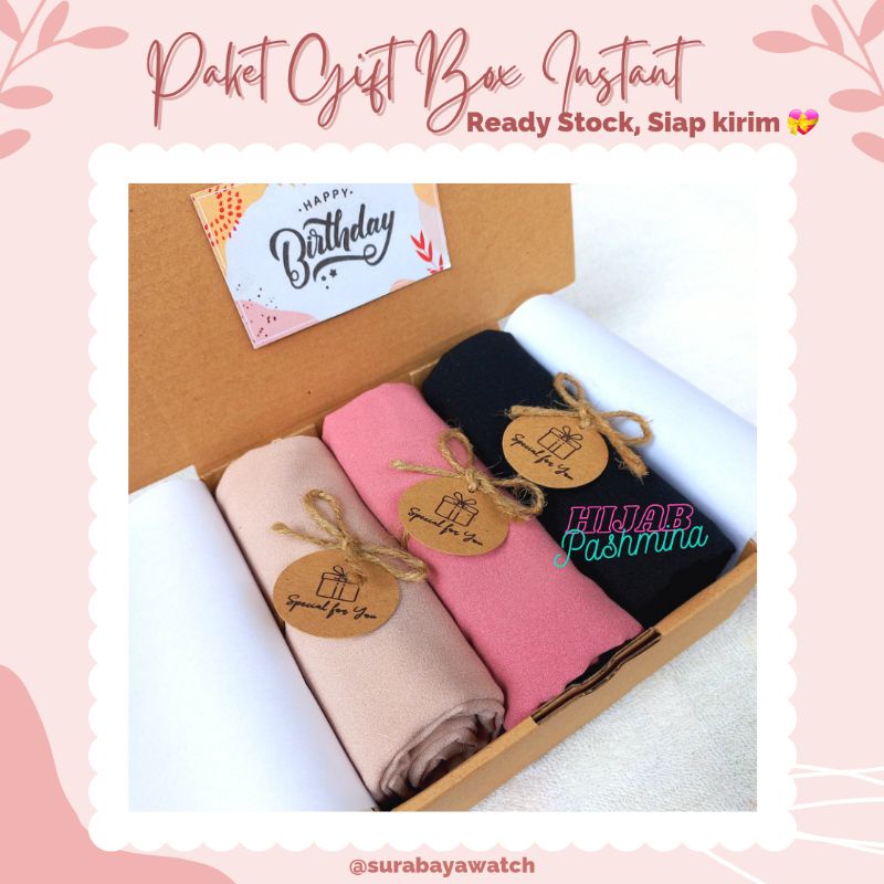 (Special Pashmina) Hampers Giftbox Ulang Tahun Cewe Hijab Pashmina Graduation Sempro Wisuda Anniversary