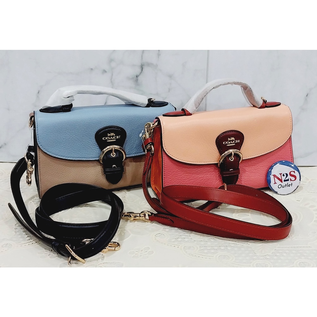 coach tas wanita C 03/04 kleo top handle original blue/pink