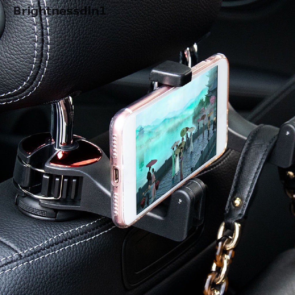 [Brightnessdin1] Pengait Headrest Mobil 2in1 Dengan Phone Holder Seat Back Hanger Untuk Bags Organizer Boutique