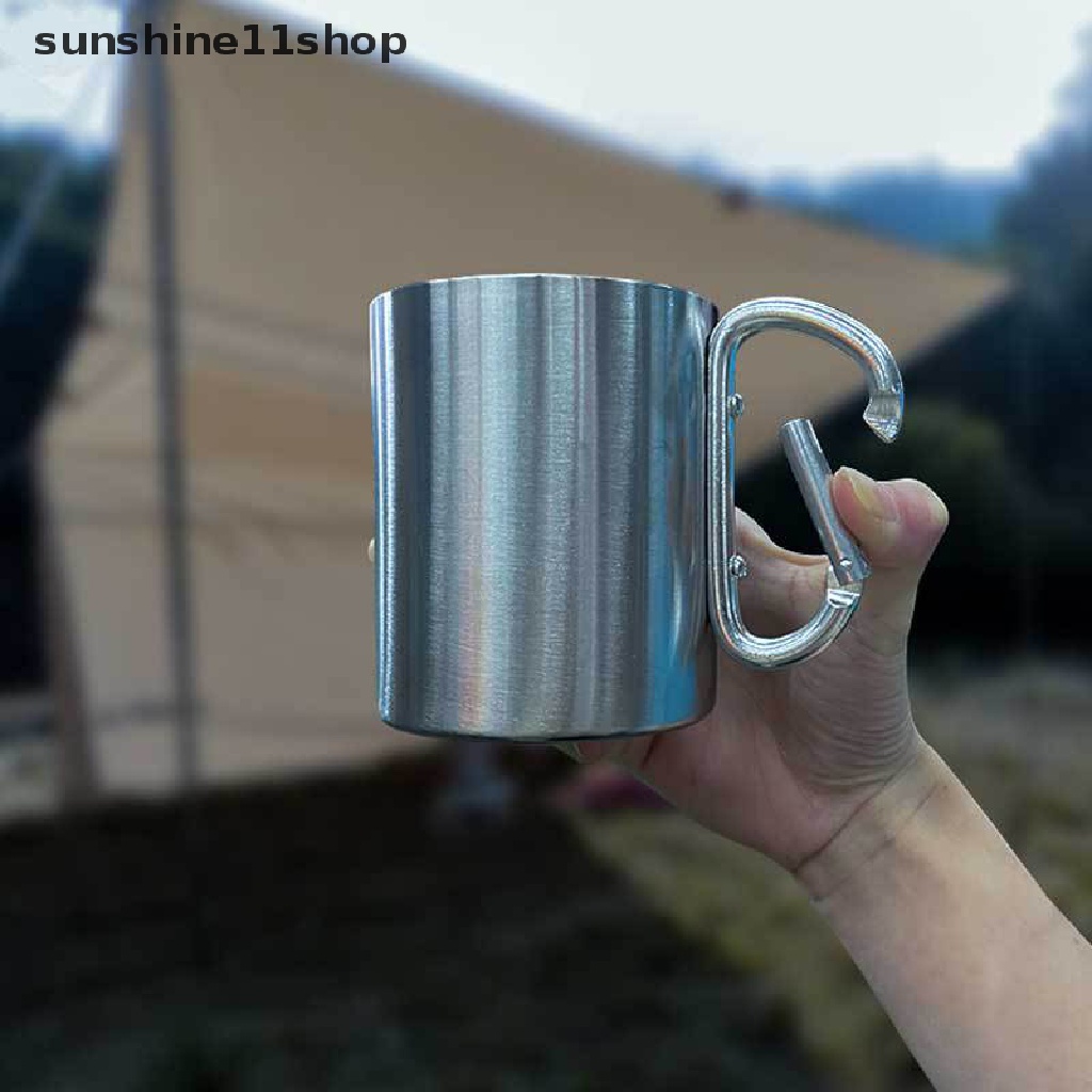 Sho 200/300ml Camping Travel Stainless Steel Air Teh Kopi Cangkir Piknik Water Mug N