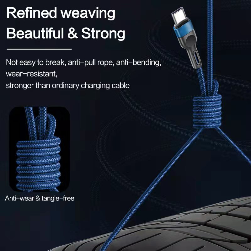 1m/2m 5A Kabel USB Tipe C Untuk Samsung S20 S21 POCO Fast Charging Wire Cord USB-C Charger Handphone Kabel USBC Type-C