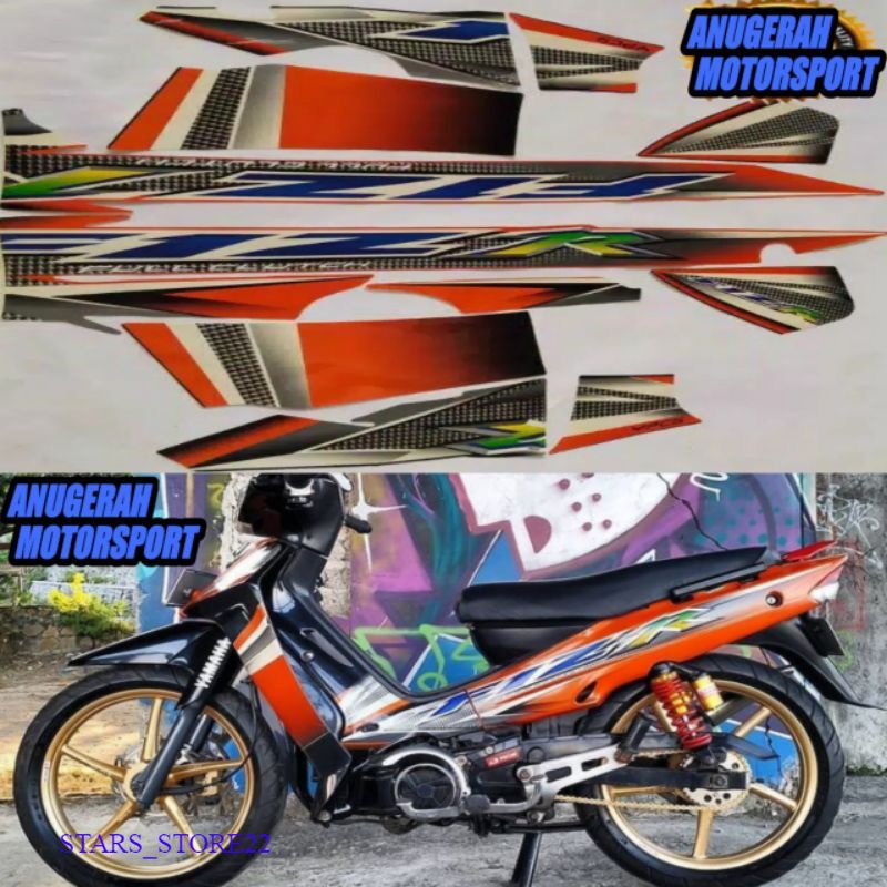 (ORI) striping / sticker lis body fizr / fiz r / f1zr 2004 orange hitam ORIGINAL