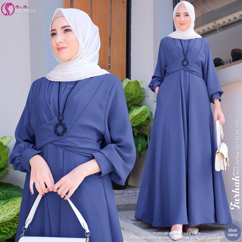 [READY] FARHAH DRESS ORI SHOFIYA BerGaransi | Dress Airflow Ld110 pj137
