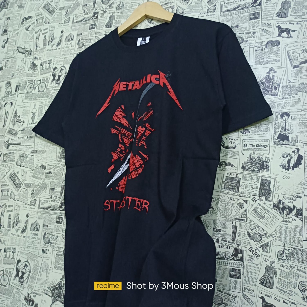 Baju Kaos Cowok Distro Keren / Kaos Star Master Original Free Sticker / Star Master Metallica Black