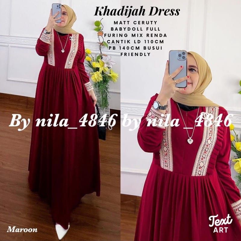 NEW GAMIS KHADIJAH DRESS CERUTY BABYDOLL PREMIUM