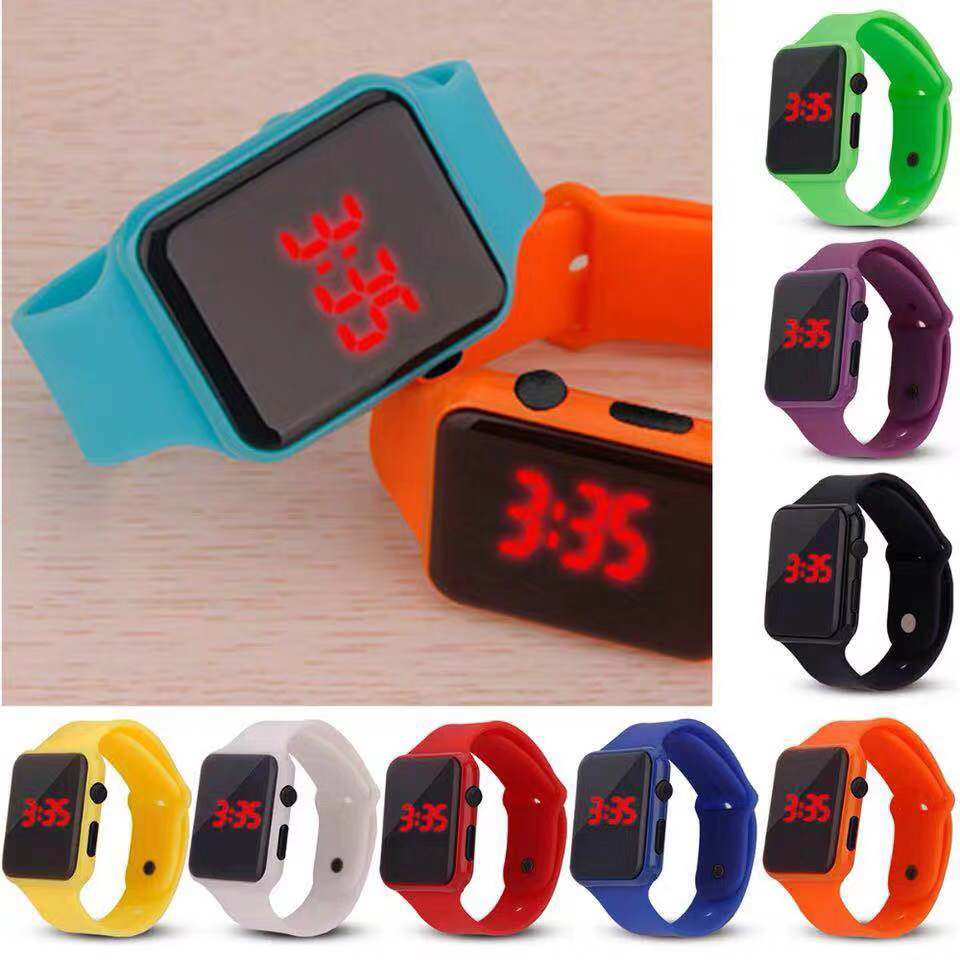 Jam Tangan Led Watch Digital Square Couple Wanita Pria Untuk Bundling Product Anak Perempuan &amp; Laki Type JF058 digunakan Souvenir Gift Kado Bonus Ulang Tahun Khitan Import Gaya Korea keren Kekinian Terlaris Viral Promo Murah Harga Grosir Cod Surabaya