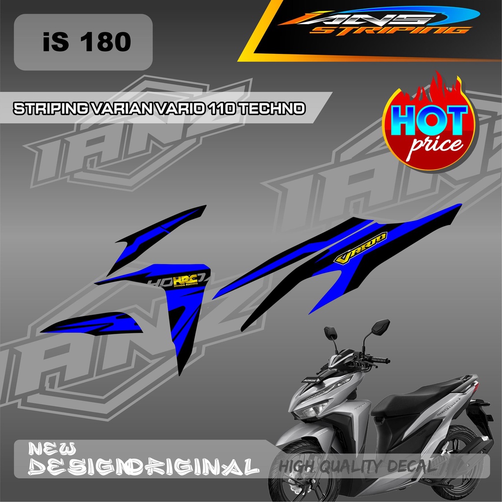 TERBARU STIKER STRIPING MOTOR HONDA VARIO TECHNO 110 VARIASI DESAIN WARNA / STIKER DECAL HONDA VARIO110 / DECAL KERETA HONDA VARIO TECHNO  IS180