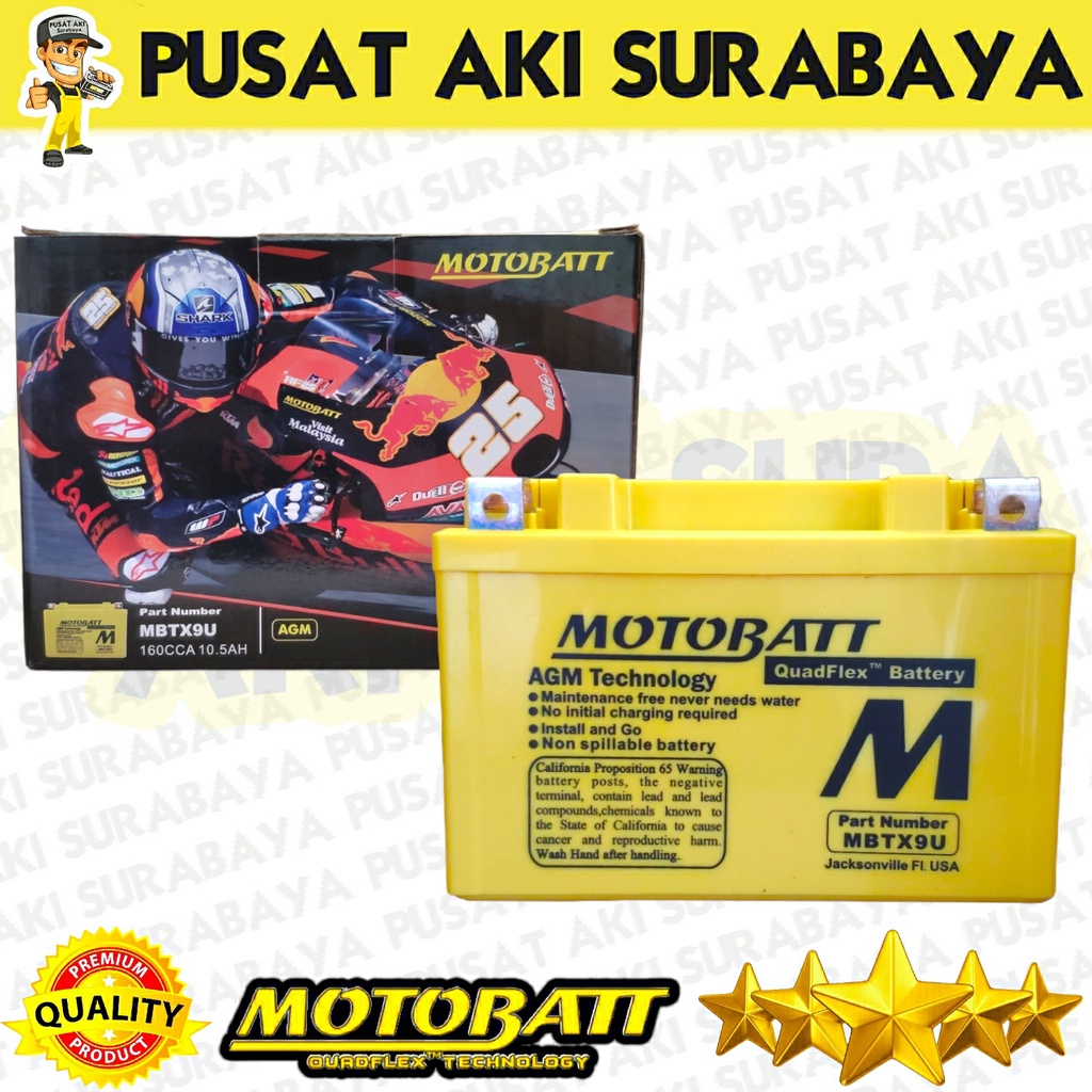 AKI MOTOR Z 250 MOTOBATT MBTX9U 10.5 AMPER KAWASAKI NINJA H2 NINJA Z800 ESTRELLA NINJA 100 PULSAR 200 NS YTX9