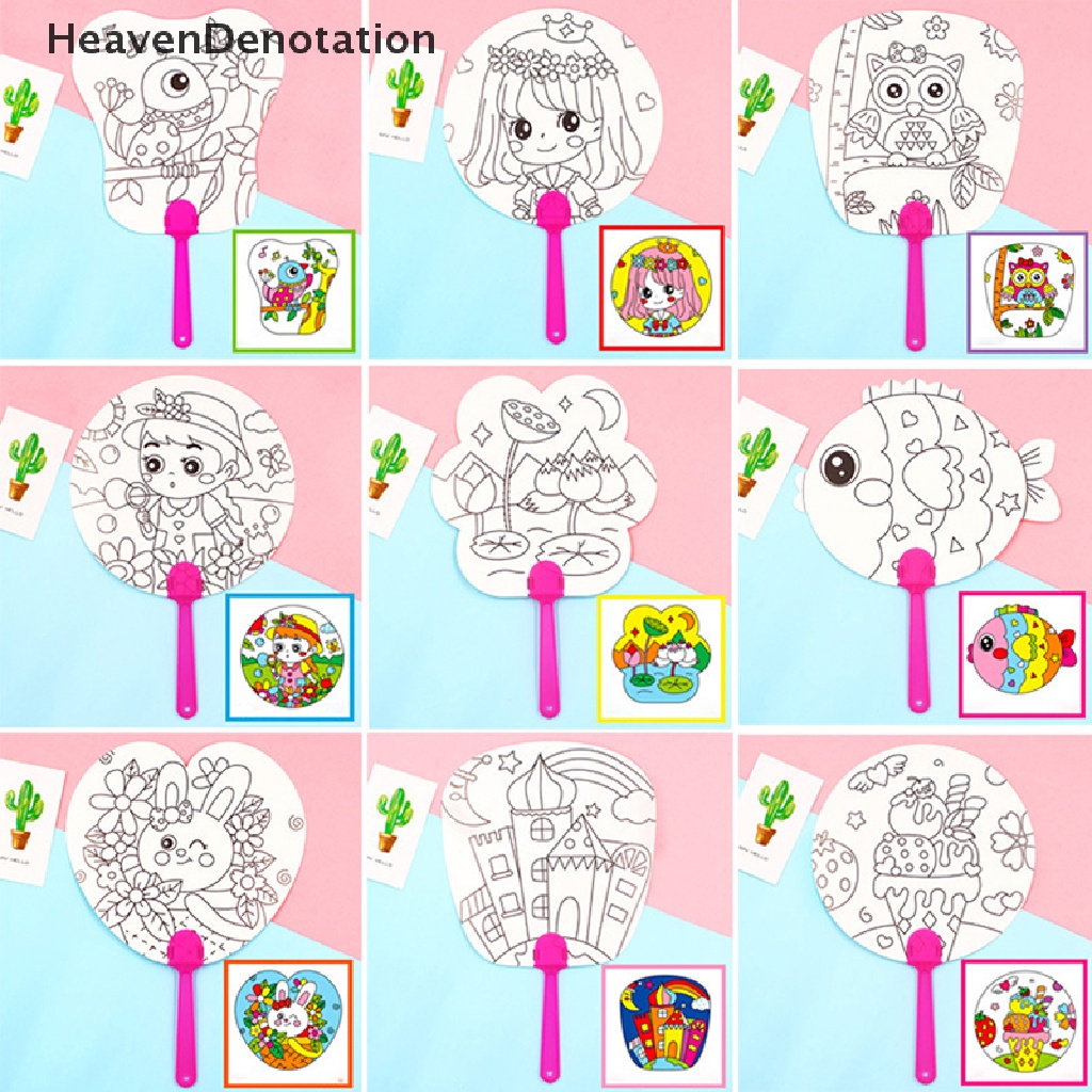 [HeavenDenotation] Montessori DIY Blank Paing Fan Pola Rakitan Kartu Putih Pager Kipas Kertas HDV