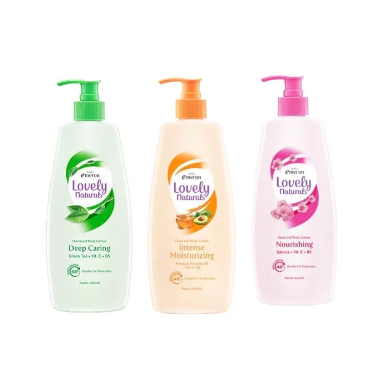 Emeron - [ NEW ] Emeron Lovely Naturals Hand and Body Lotion 400ml / EMERON LOTION MODEL PUMP BESAR