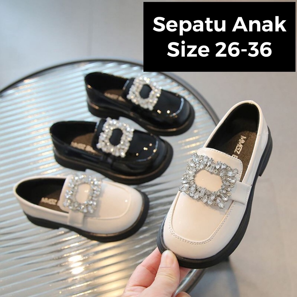 (LOLI-JKT) SP-003 SEPATU ANAK CEWEK SLIP ON BERLIAN SEPATU OXFORD SIZE 26-36