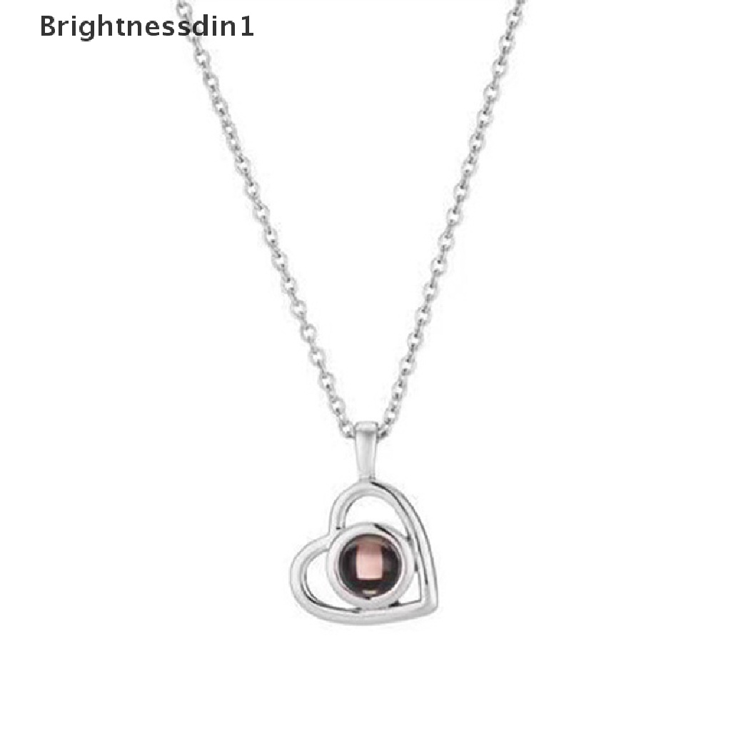 [Brightnessdin1] I LOVE YOU In 100bahasa Proyeksi Kalung Untuk Memori Cinta Choker Collier Bulat Hadiah Butik