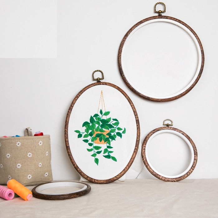 Terlaris Pemidangan Pvc Corak Kayu Ring Sulam Hoop Kayu