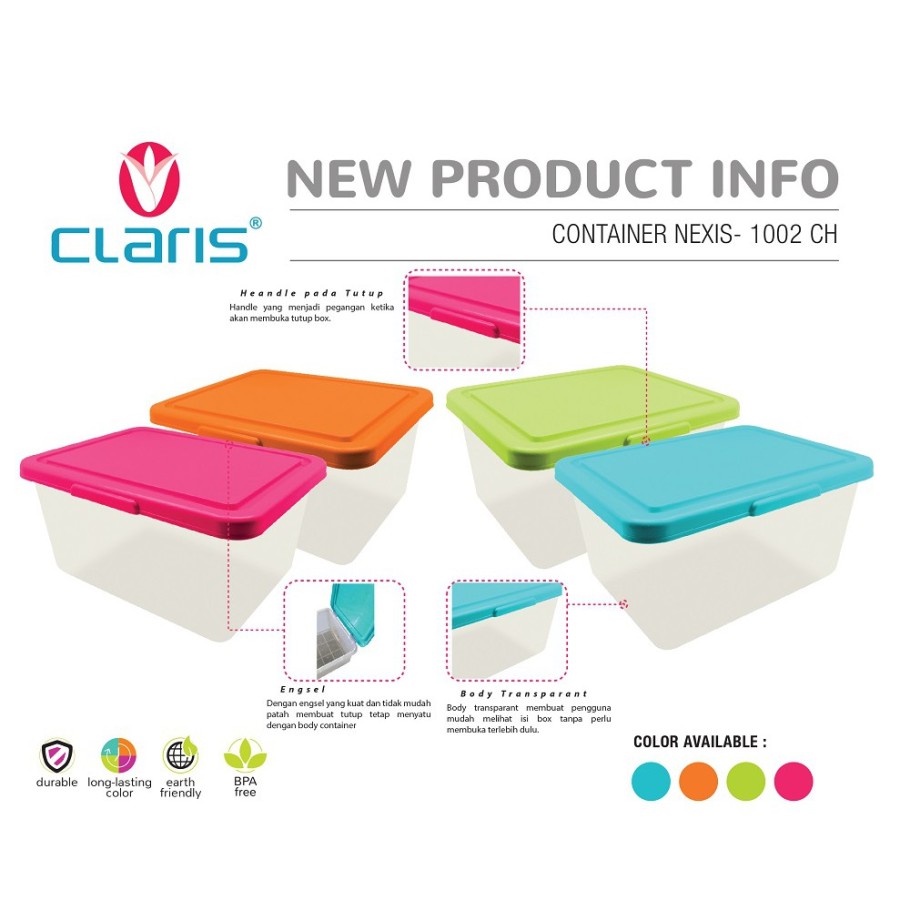 Claris Container Box  Kotak Penyimpanan Nexis 1002 15 Liter