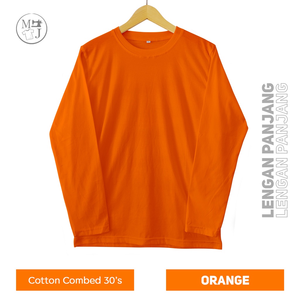 KAOS PANJANG ORANGE / KAOS POLOS PRIA PANJANG/ KAOS WANITA/ COTTON COMBED 30S