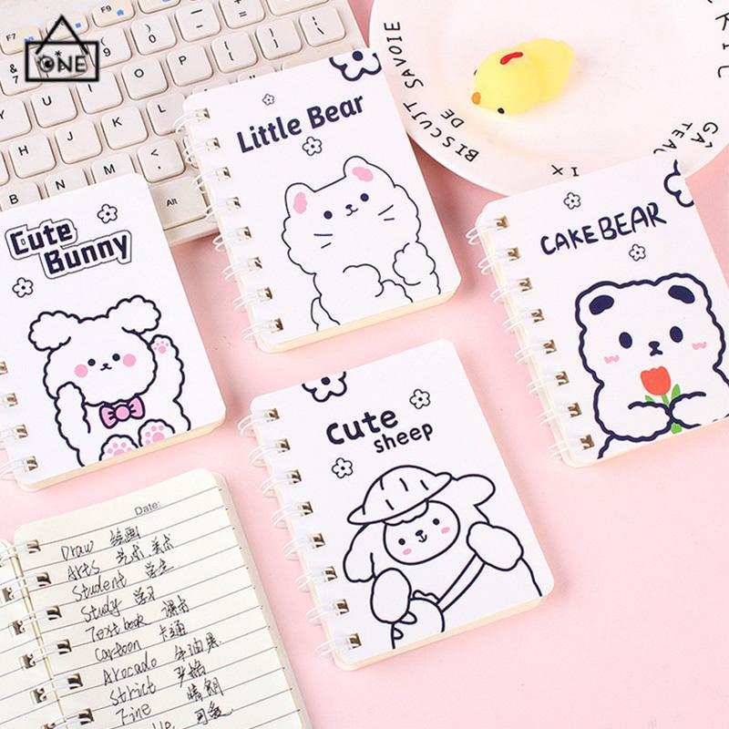 COD❤️A7 Buku kecil Kartun mini notebook ring motif buku tullis kecil lucu notebook ring motif Perlengkapan sekolah-A.one