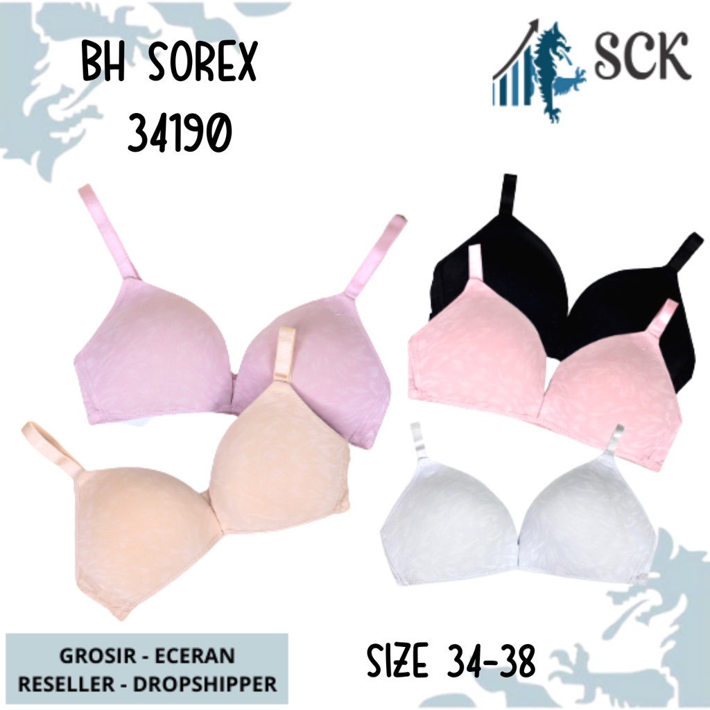 BH SOREX 34190 Ivanti Tanpa Kawat Busa Tipis Polos / Pakaian Dalam Wanita - sckmenwear GROSIR