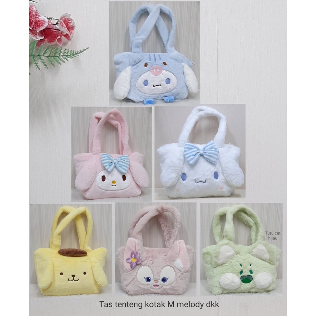 Toysopedia Tas Tote Bag Tenteng Stella Lou Melody Kuromi Lotso Cinnamoroll size M/tas wanita boneka lucu