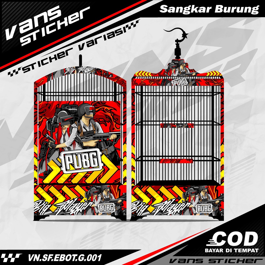 Stiker Decal Sangkar Burung Radja Company, Kotak, Kosan, Persegi, No. 1, 2, 3 Sangkar kacer,pentet