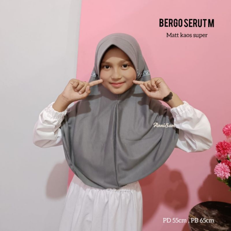 Jilbab sekolah Rabbani KW serut ukuran M / Rabbani KW serut ukuran S