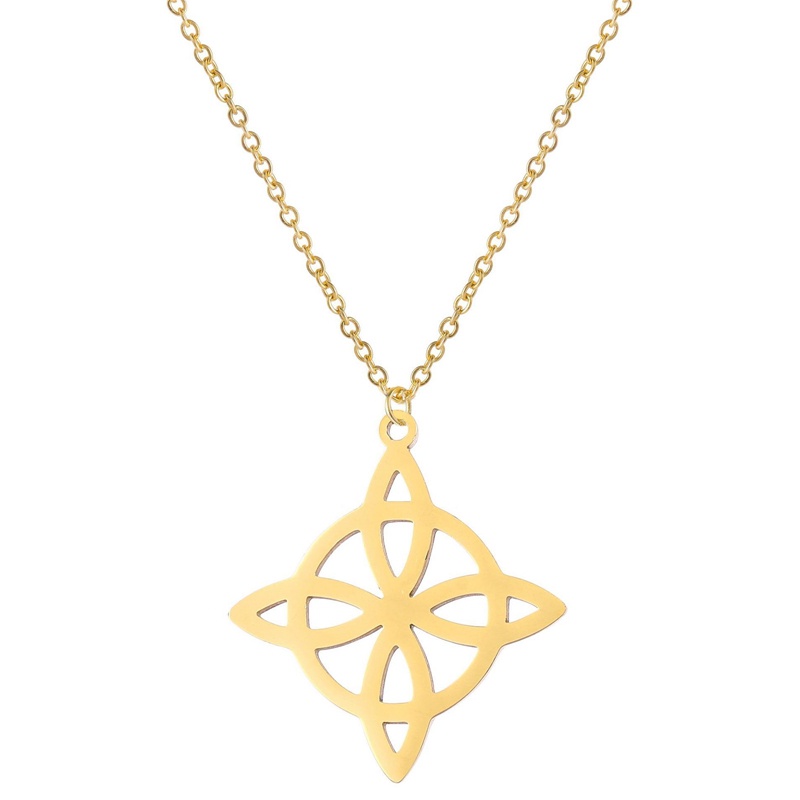 Segitiga Celtics Simpul Bulat Liontin Kalung Geometris Nordic Viking Irish Triquetra Amulet Necklaces Unisex Perhiasan