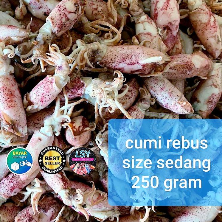 

12.12 FLASH SALE ikan asin cumi rebus / sotong rebus size sedang 250gram buruan