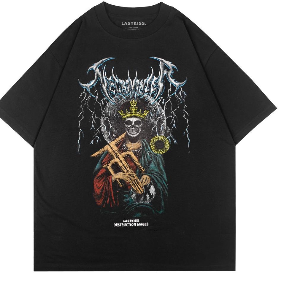 Stok Terbatas LASTKISS Tshirt Necromancer Black Tees