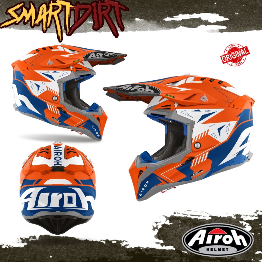 HELM CROSS AIROH AVIATOR 3 SPIN FLUO ORANGE 2023 HELM AIROH AVIATOR 3