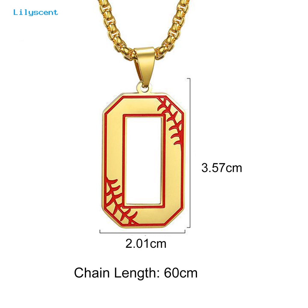 [LS] Liontin Kalung Kilau Terang Hias Bermakna Tidak Luntur Semua Pertandingan Perhiasan Hadiah Stainless Steel Pria Wanita Gadis Bisbol 0angka Jersey Pesona Kalung Untuk Atlet