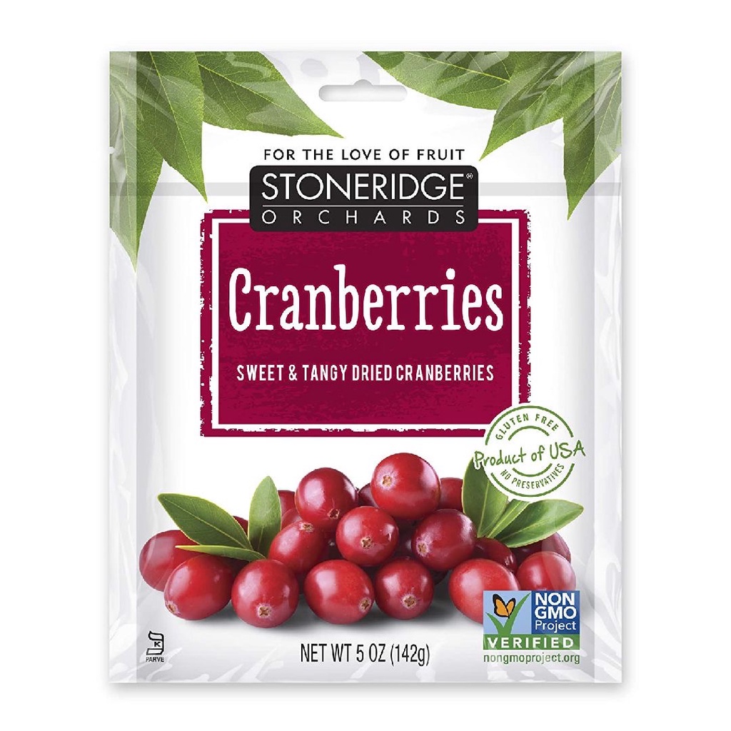 Stoneridge Orchards Cranberries Sweet &amp; Tangy Dried Cranberries 142g