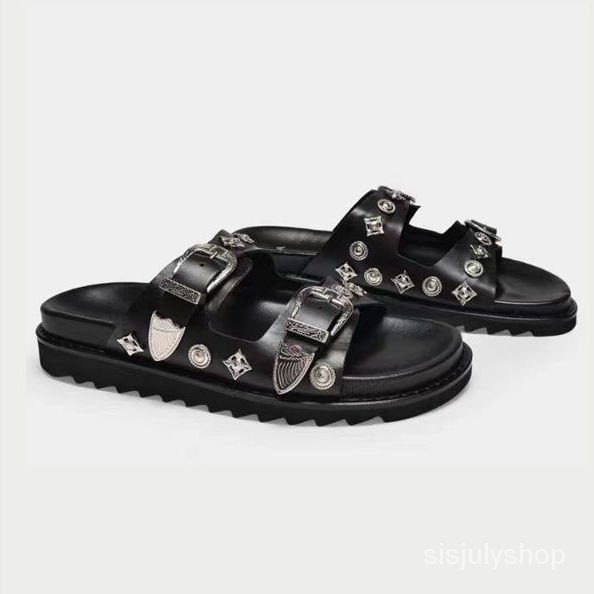 [✅BISA COD] #Sisjuly# Sandal bawah datar baru wanita sandal ujung terbuka sandal jepit sandal jepit