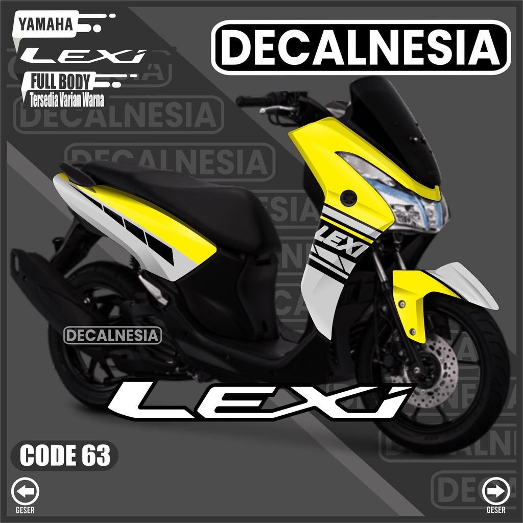 Stiker Lexi 125 Full Body Decal Motor Yamaha Simple S ABS Sticker Simple Variasi Modifikasi Racing D
