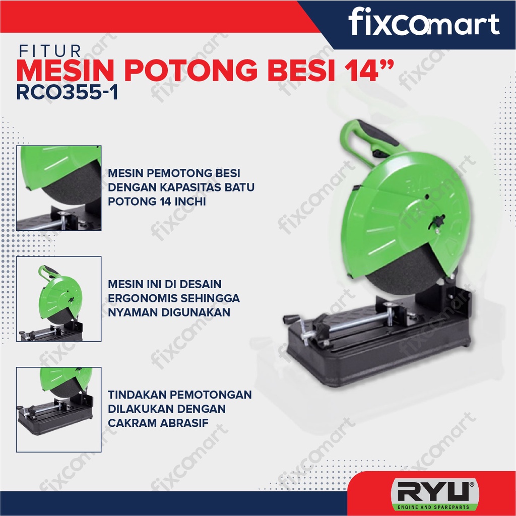 RYU Mesin Potong Besi 14&quot; - Ryu Rco 355-1 Cutting Wheel Gerinda Cut Off