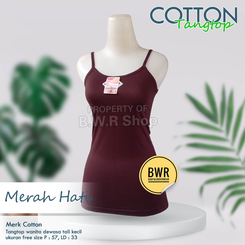 Tangtop Cotton Tali Kecil / Singlet Kaos Dalam Wanita Dewasa Tali Kecil Pilih Warna | Bwr