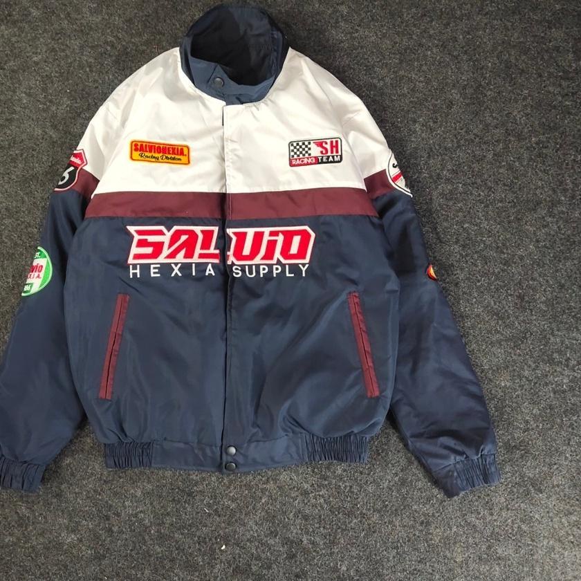 ➮ NASCAR JACKET RACING PUTIH BLUE SALVIO HEXIA ✪