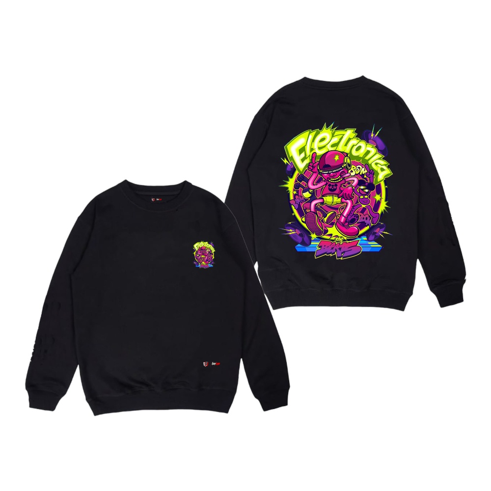 Sweater Crewneck Hitam Pria Switer Cowok Eazy Land Sweatshirt Simple Terbaru Sweeter Cotton Ori Distro