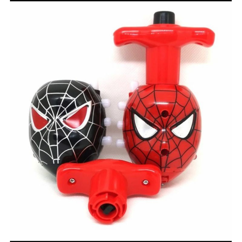 PROMO Mainan Edukasi Gasing Spiderman Karakter Lampu LED Musik Mainan Gangsing spiderman Flashing