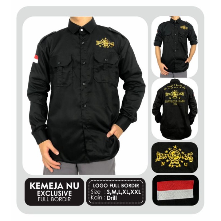 PDH NU Kemeja NU Terbaru Koko NU Semi Jasko NU Kemeja Bordir NU Kemeja Hitam NU Kemeja NU Hitam Nahd