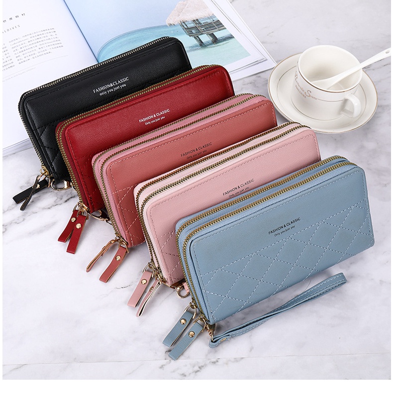 AND / COD / Dompet Panjang Wanita Import Dompet Wanita Fashion Motif Polos Dompet Jalan Cewek Kekinian Dompet Panjang Perempuan Dewasa D69