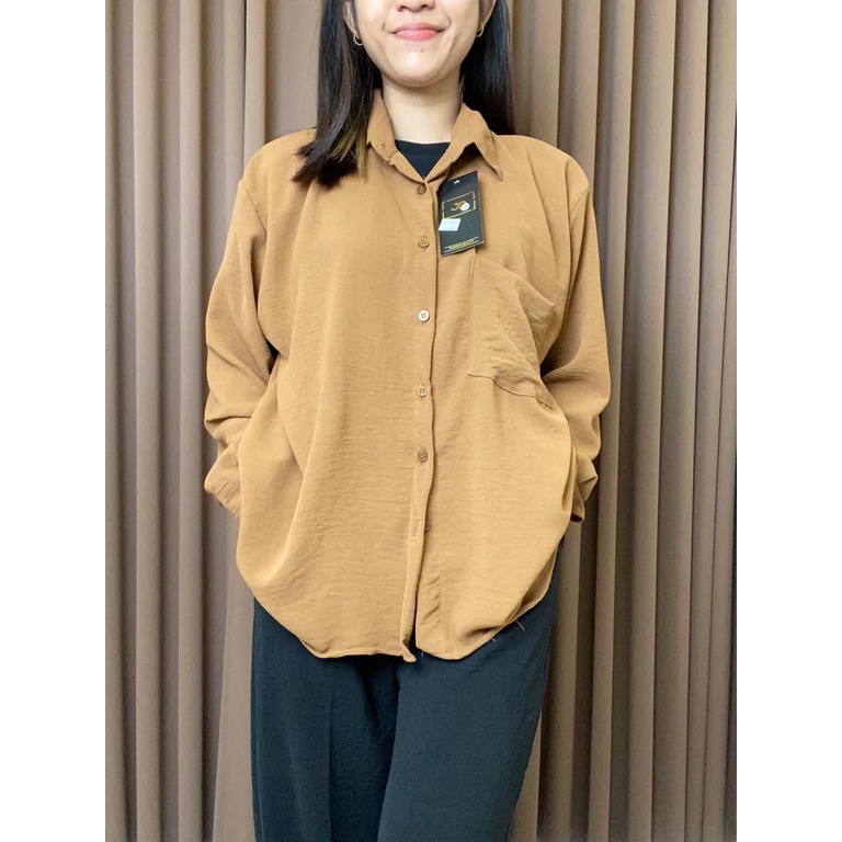 Kemeja Cringkle Premium Oversize wanita/Kemeja jumbo Oversize