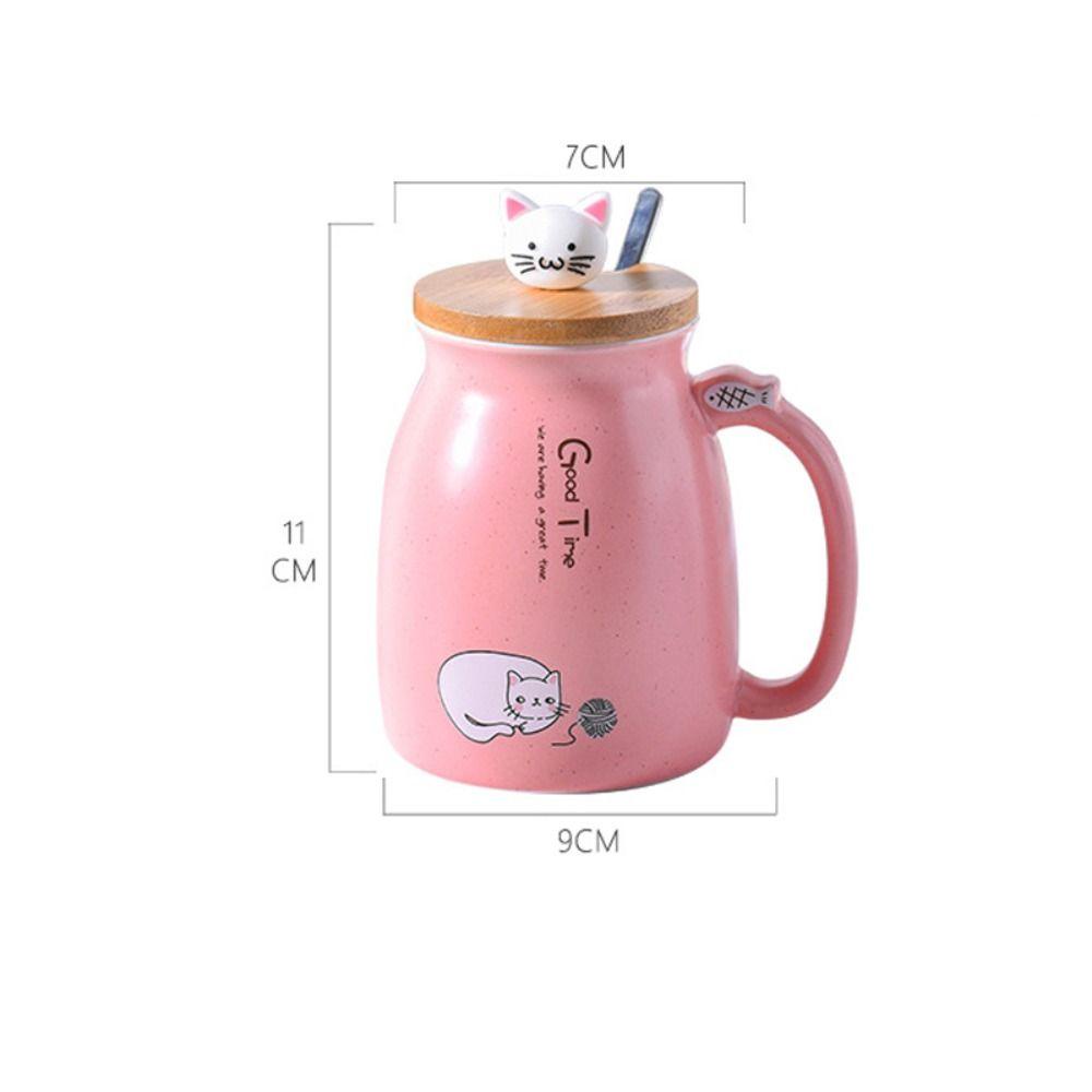 Solighter 420ML Mug Keramik Kopi Kitten Anak Kreatif Warna Kucing Cangkir Tahan Panas