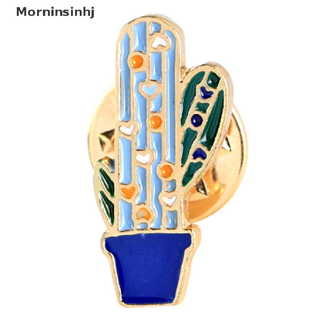 Mornin 6 Pcs/Set Enamel Bros Pin Tanaman Kaktus Kerah Pin Lencana Wanita Perhiasan Hadiah id