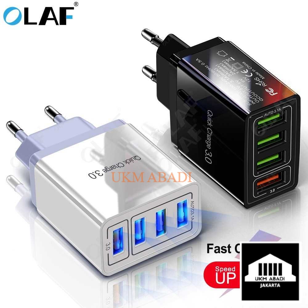 Colokan Charger USB Fast Charging QC 3.0 4 Port 48 W  BK 376