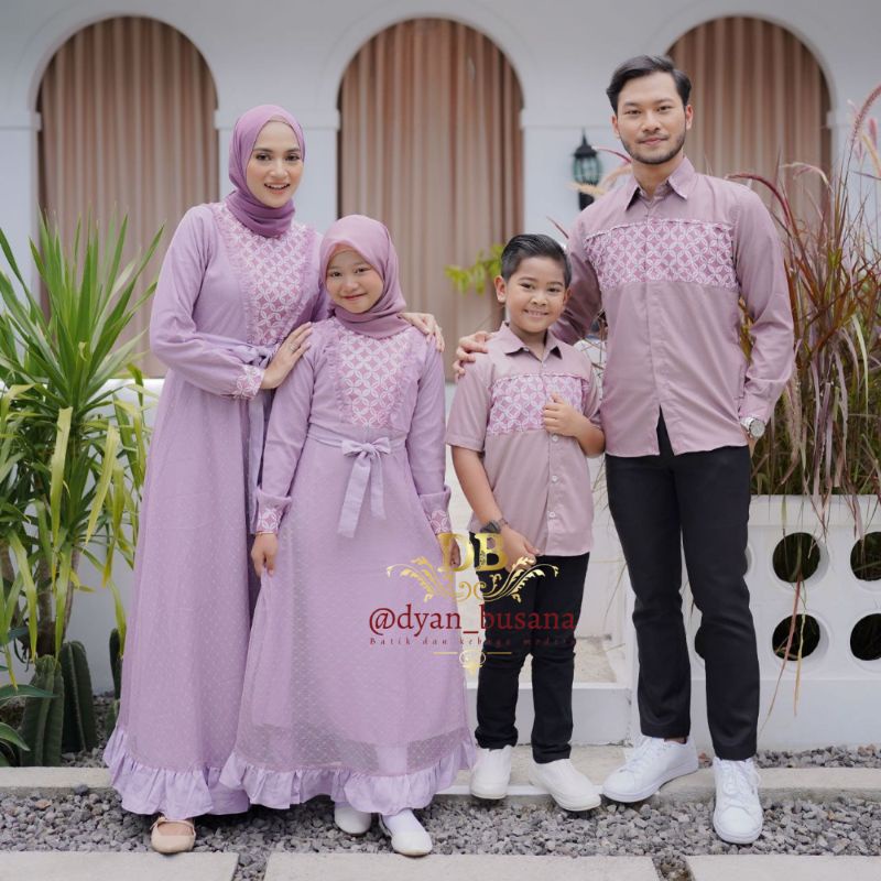 Sarimbit keluarga baju couple keluarga Ayuma Lilac